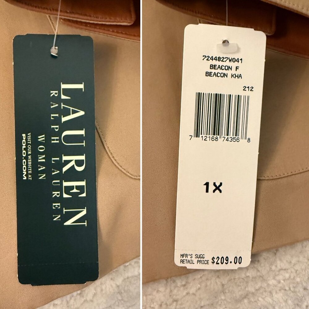 Lauren Ralph Lauren Woman Beige Lightweight Button Front Jacket Size 1X - Picture 4 of 12